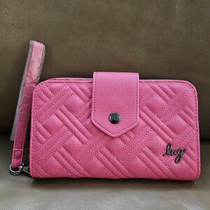 NWT Lug Foxtrot Matte Luxe Vegan Leather RFID wallet in Pink Tourmaline